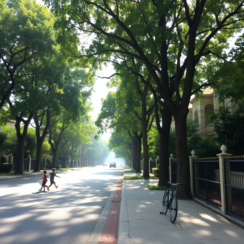 Peaceful Maadi suburban street with villas and greenery, highlighting the family-friendly environment in the Zamalek vs Maadi lifestyle choice.